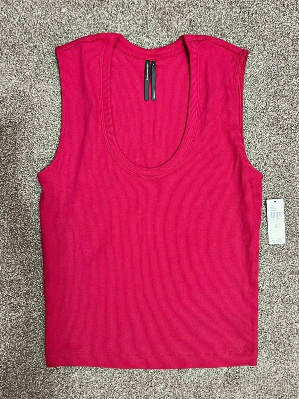 Anthropologie Ribbed Tank Top in Pink Size Medium NWT